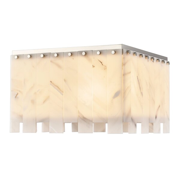 Z-Lite Viviana Flush Mount, 6-Light, 17.5 In.W x 11 In.H, Polished Nickel/Alabaster 345F17-PN - main